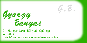gyorgy banyai business card